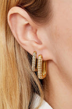 Earrings Shimmer Spark Gold Color Stainless Steel