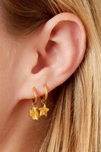 Stainles steel earrings clover Gold Color Stainless Steel
