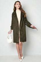 Classic trench coat suede - green S