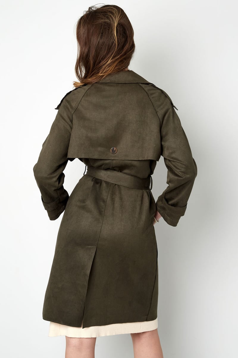 Classic trench coat suede - green S