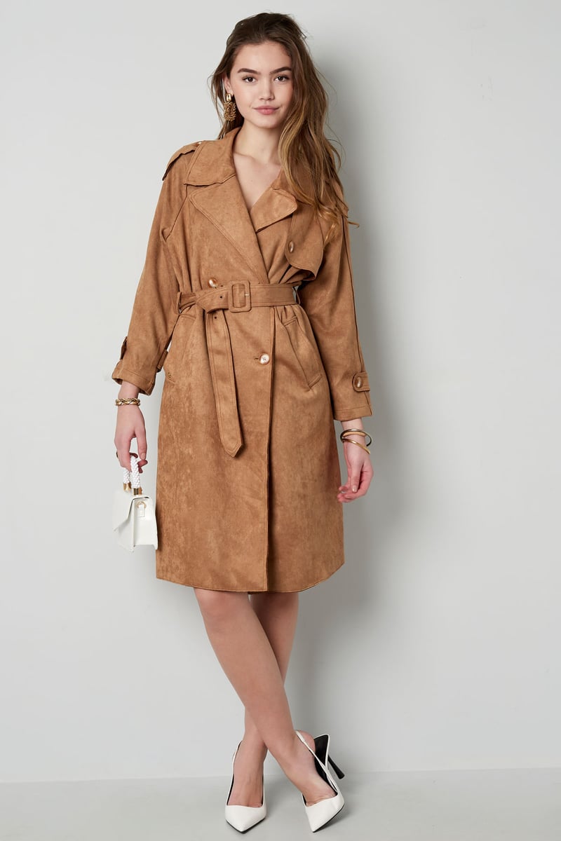 Classic trench coat suede - green S