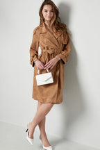 Classic trench coat suede - green S
