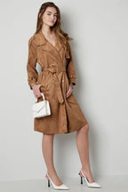 Classic trench coat suede - green S