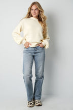 Lovely floral touch sweater - gray