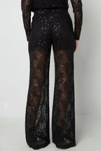 Lace pants with glitter