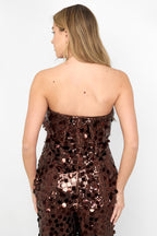 Polyestervezel (polyester) Mouwloze tops Pailletten Elegante kleding met een goede pasvorm