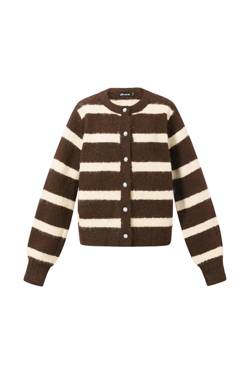 Polyester fiber (polyester) Knit cardigan Stripes Casual Fall/Winter  Clothes
