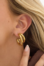 Small double hoop earrings