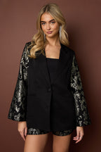 Feestelijke blazer jacquardmouwen