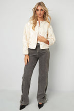 Jacquard Balloon Sleeve Jacket