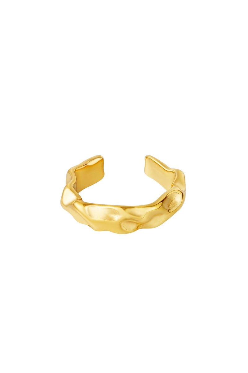 Ring organic shape Gold Color Stainless Steel One size