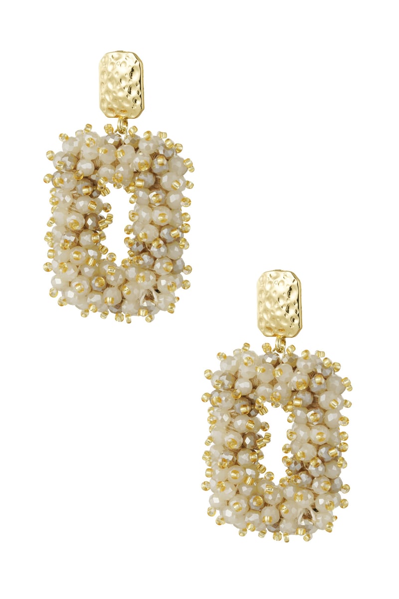 Glitter nights statement earrings - white Gold Color 