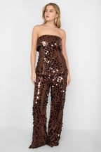 Polyestervezel (polyester) Mouwloze tops Pailletten Elegante kleding met een goede pasvorm