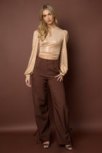 Polyestervezel (polyester) Tops met lange mouwen Effen kleur Sexy herfst/winterkleding