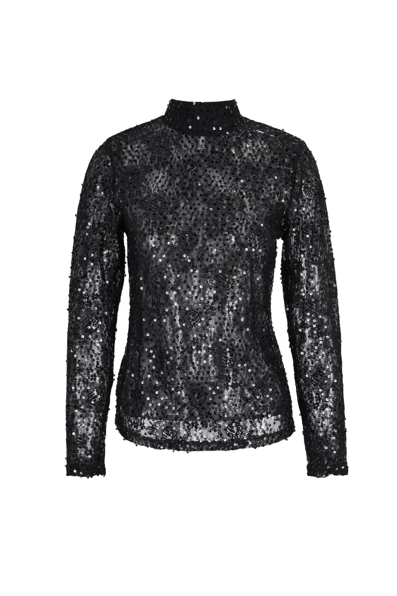 Lace top with glitter