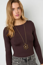 Stainless Steel Long Necklaces Flower Casual Daily Simple Series Women's jewelry