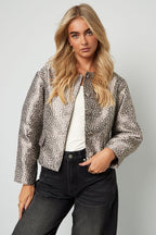 Jacquard Balloon Sleeve Jacket
