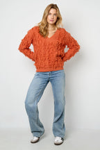 Vneck Fluffy Knit