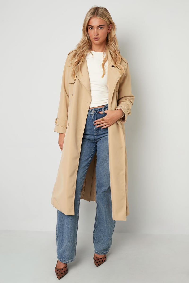 Long basic trench coat - beige S