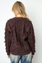 Vneck Fluffy Knit
