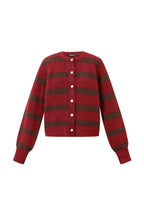 Polyester fiber (polyester) Knit cardigan Stripes Casual Fall/Winter  Clothes