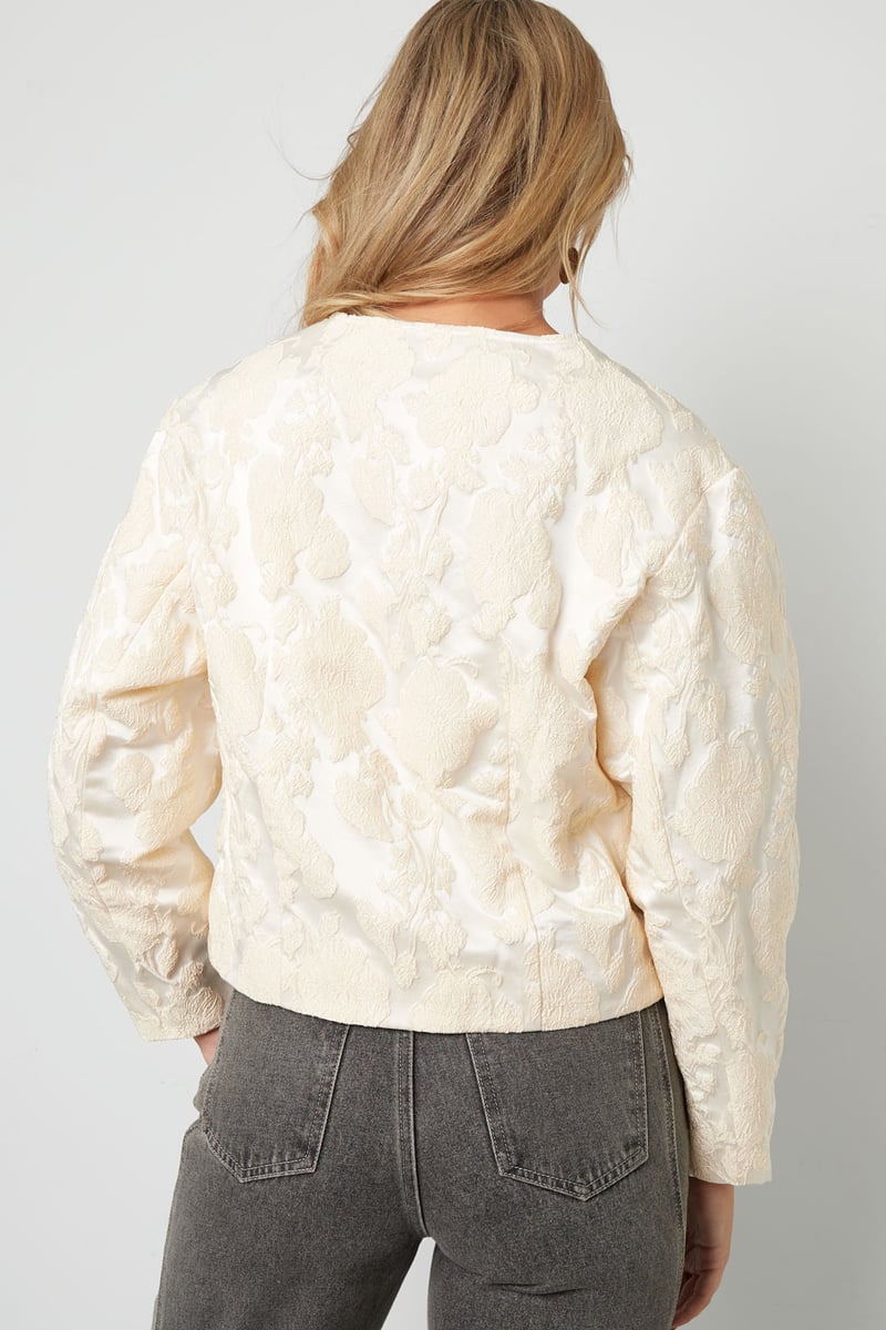 Jacquard Balloon Sleeve Jacket