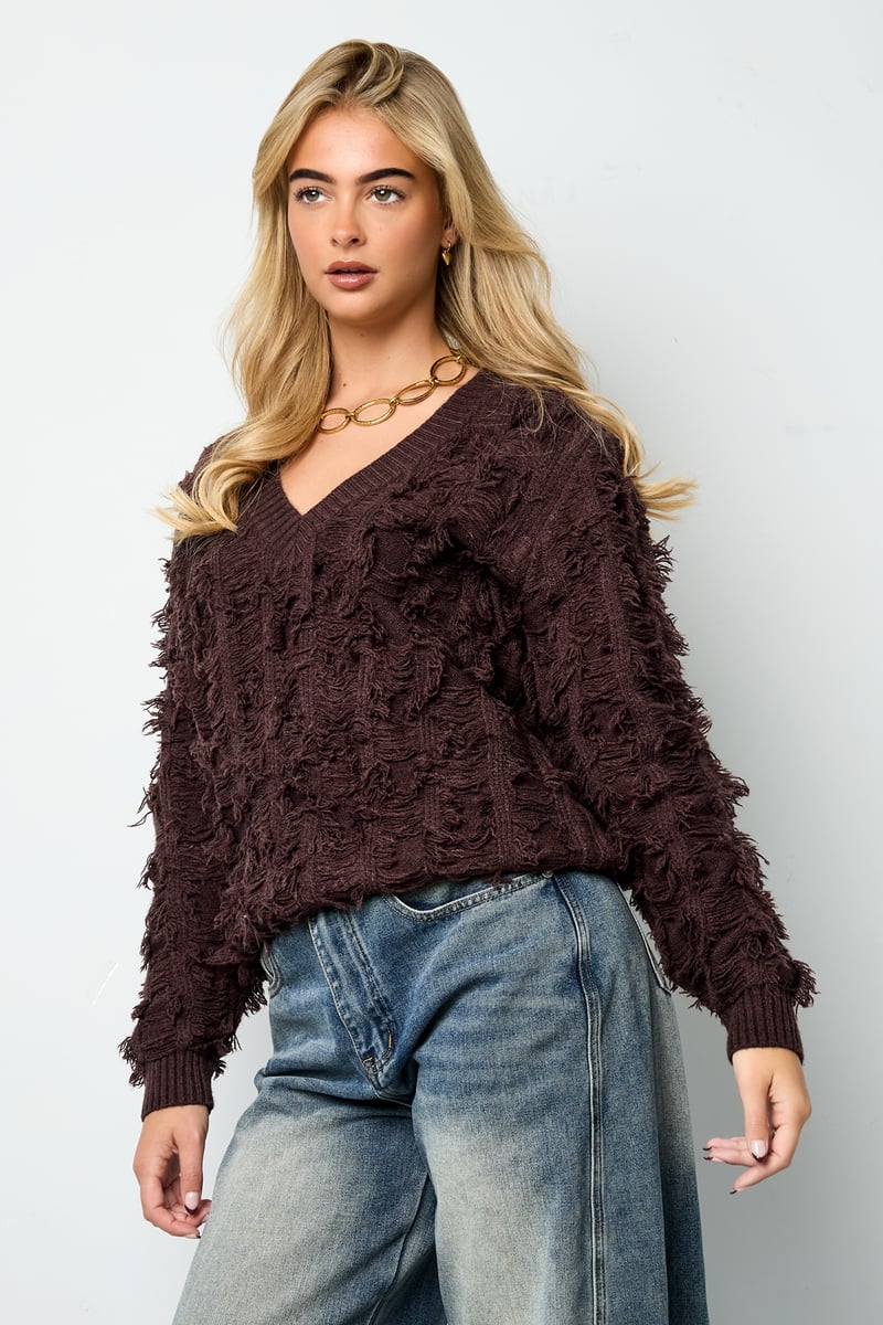 Vneck Fluffy Knit