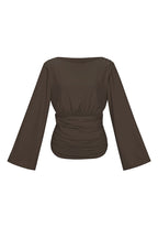 Fitted top with flared sleeves