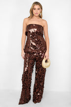 Polyestervezel (polyester) Mouwloze tops Pailletten Elegante kleding met een goede pasvorm