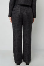 Polyester fiber (polyester) Straight pants Checkered Elegant Fall/Winter  Clothes