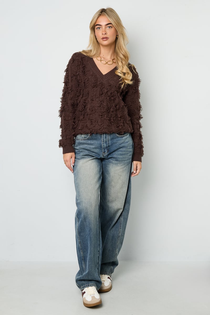 Vneck Fluffy Knit
