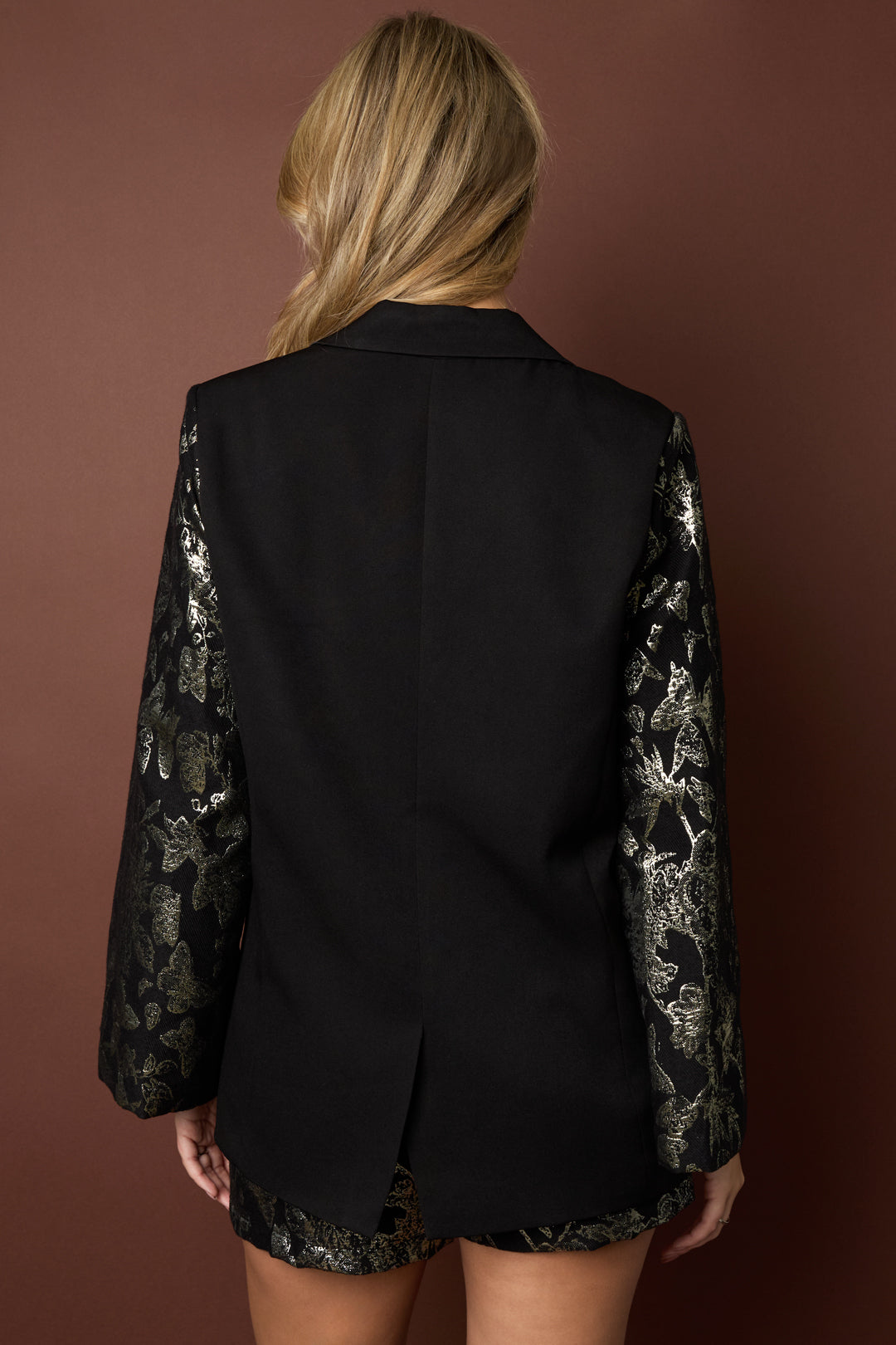 Feestelijke blazer jacquardmouwen