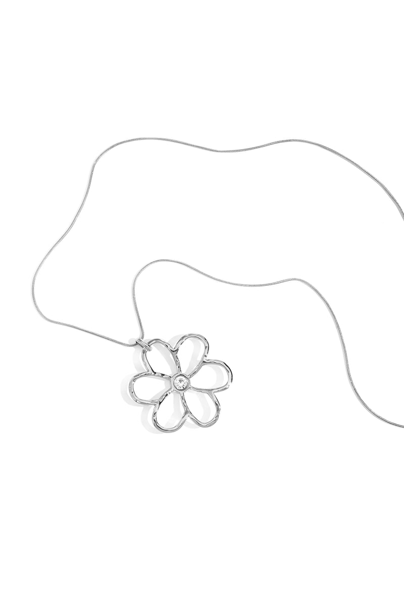Stainless Steel Long Necklaces Flower Casual Daily Simple Series Women's jewelry