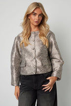 Jacquard Balloon Sleeve Jacket
