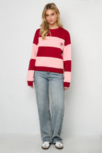 De gestreepte liefdevolle tops