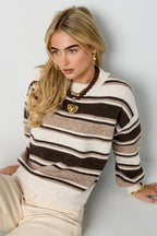 Polyester fiber (polyester) Knit sweaters Stripes Casual Fall/Winter  Clothes