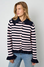 Polyester fiber (polyester) Knit cardigan Stripes Casual Fall/Winter  Clothes